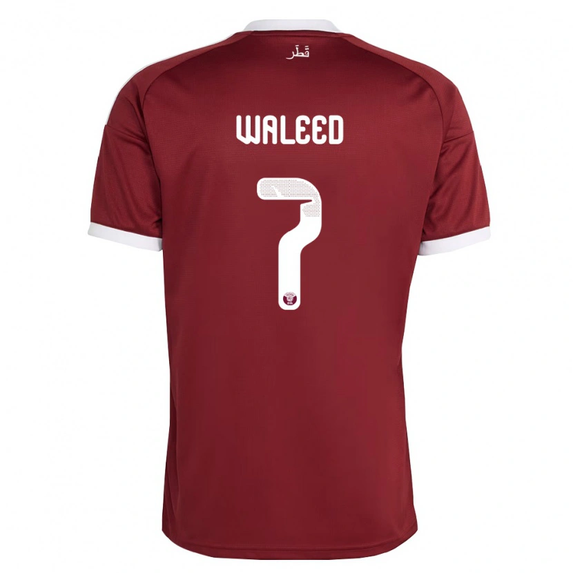 Danxen Men Qatar Eissa Waleed #7 Red Burgundy White Home Jersey 26-28 T-Shirt