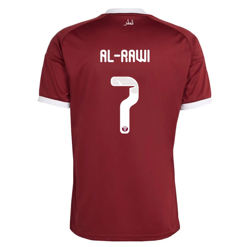 Danxen Men Qatar Ahmed Al-Rawi #7 Red Burgundy White Home Jersey 26-28 T-Shirt