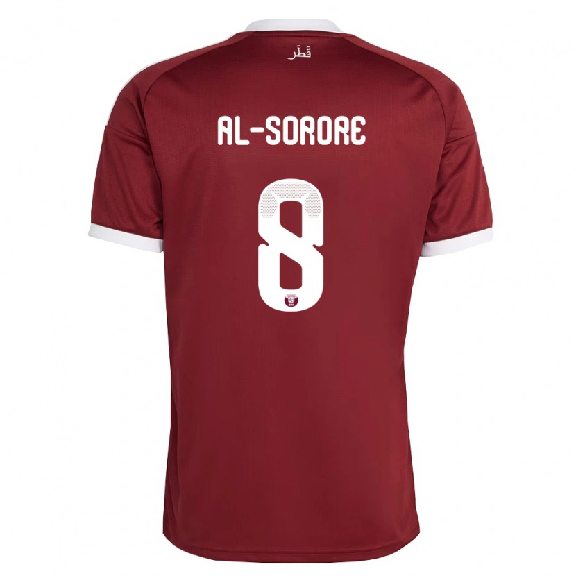 Danxen Men Qatar Asma Al Sorore #8 Red Burgundy White Home Jersey 26-28 T-Shirt