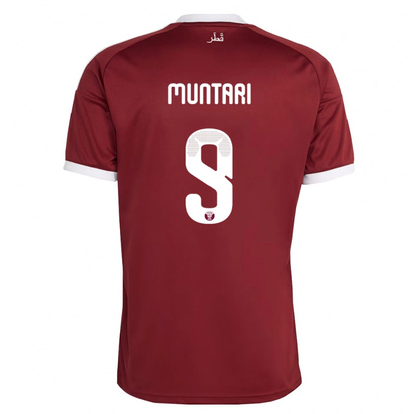 Danxen Men Qatar Mohammed Muntari #9 Red Burgundy White Home Jersey 26-28 T-Shirt