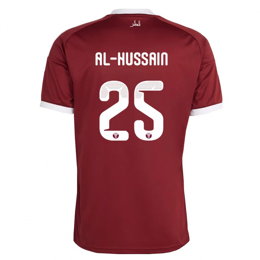 Danxen Men Qatar Al-Hashmi Al-Hussain #25 Red Burgundy White Home Jersey 26-28 T-Shirt