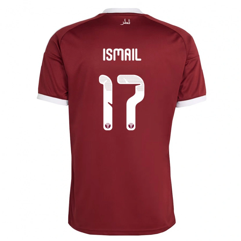 Danxen Men Qatar Ismail Mohamad #17 Red Burgundy White Home Jersey 26-28 T-Shirt