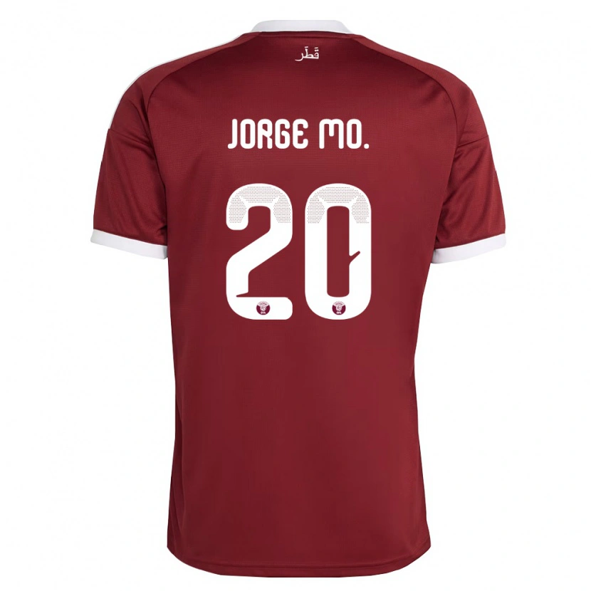 Danxen Men Qatar Jorge Diego Jordan Mo. #20 Red Burgundy White Home Jersey 26-28 T-Shirt