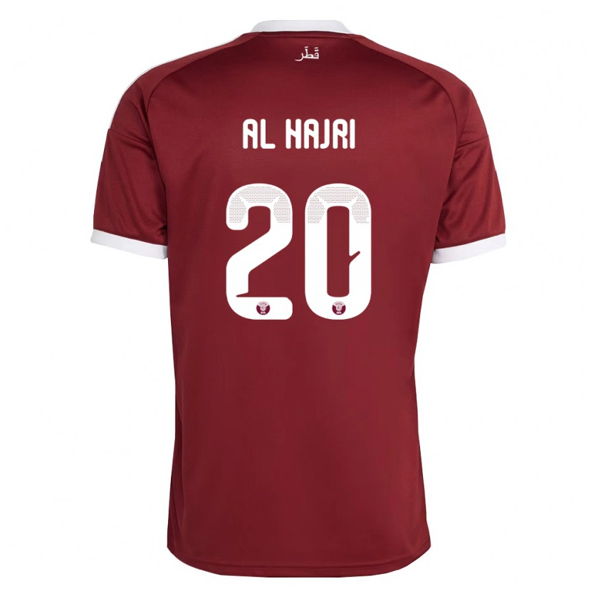 Danxen Men Qatar Salem Al Hajri #20 Red Burgundy White Home Jersey 26-28 T-Shirt