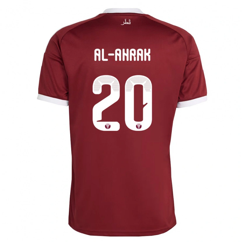 Danxen Men Qatar Abdullah Al-Ahrak #20 Red Burgundy White Home Jersey 26-28 T-Shirt