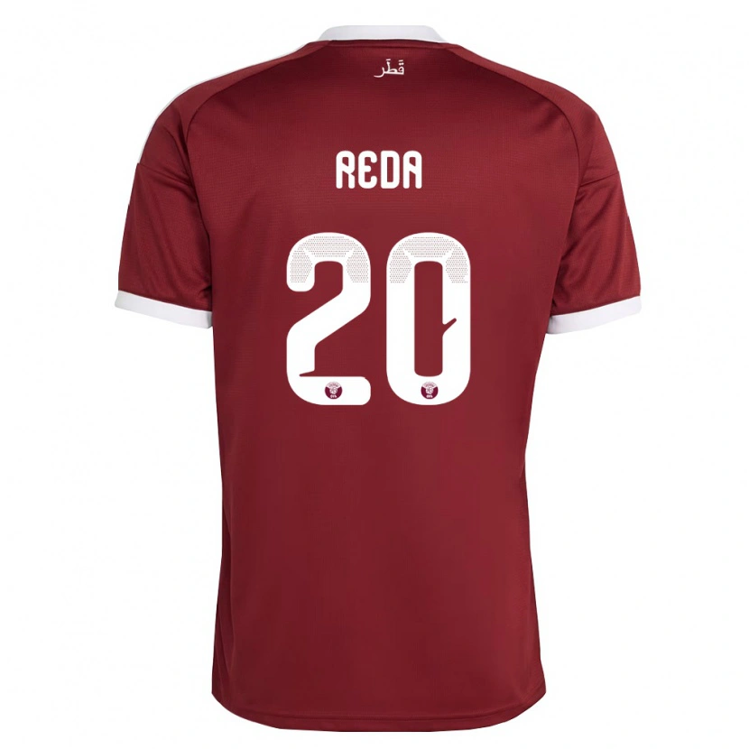 Danxen Men Qatar Salem Reda #20 Red Burgundy White Home Jersey 26-28 T-Shirt