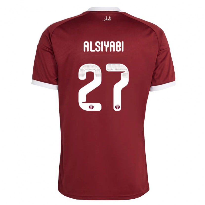 Danxen Men Qatar Nasra Alsiyabi #27 Red Burgundy White Home Jersey 26-28 T-Shirt