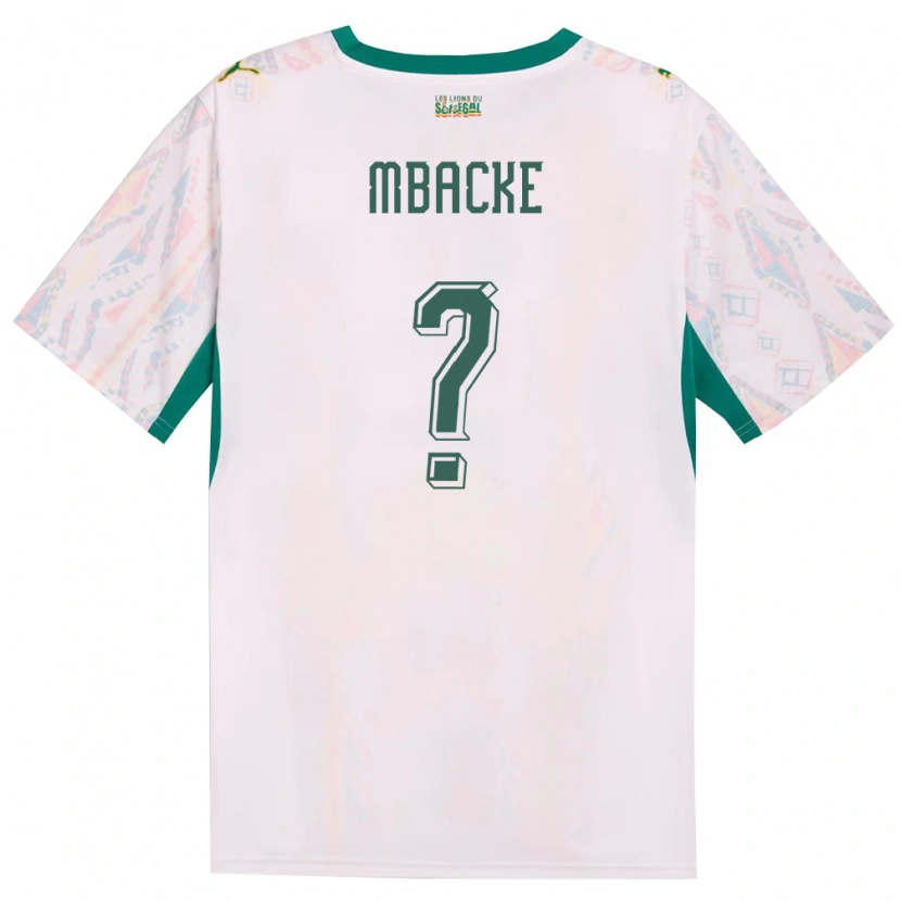 Danxen Men Senegal Mamadou Mbacke #0 White Green Yellow Home Jersey 26-28 T-Shirt
