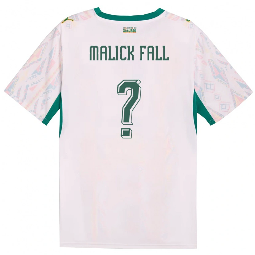 Danxen Men Senegal El Hadji Malick Fall #0 White Green Yellow Home Jersey 26-28 T-Shirt