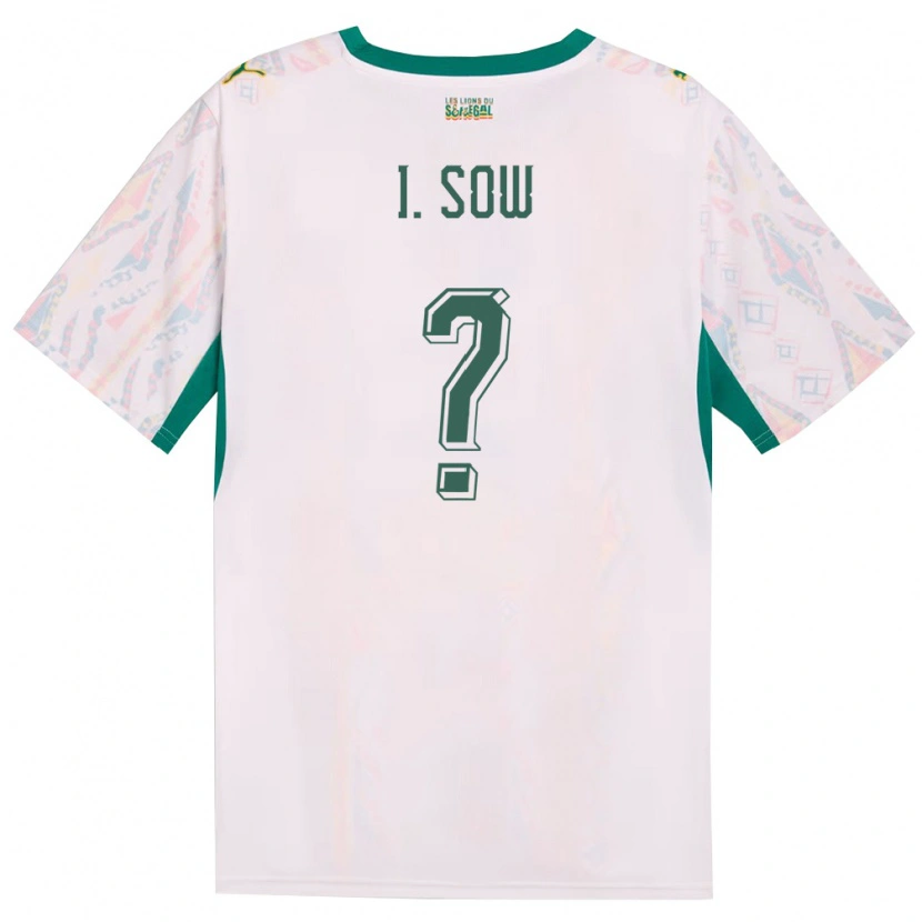 Danxen Men Senegal Ibrahima Sow #0 White Green Yellow Home Jersey 26-28 T-Shirt