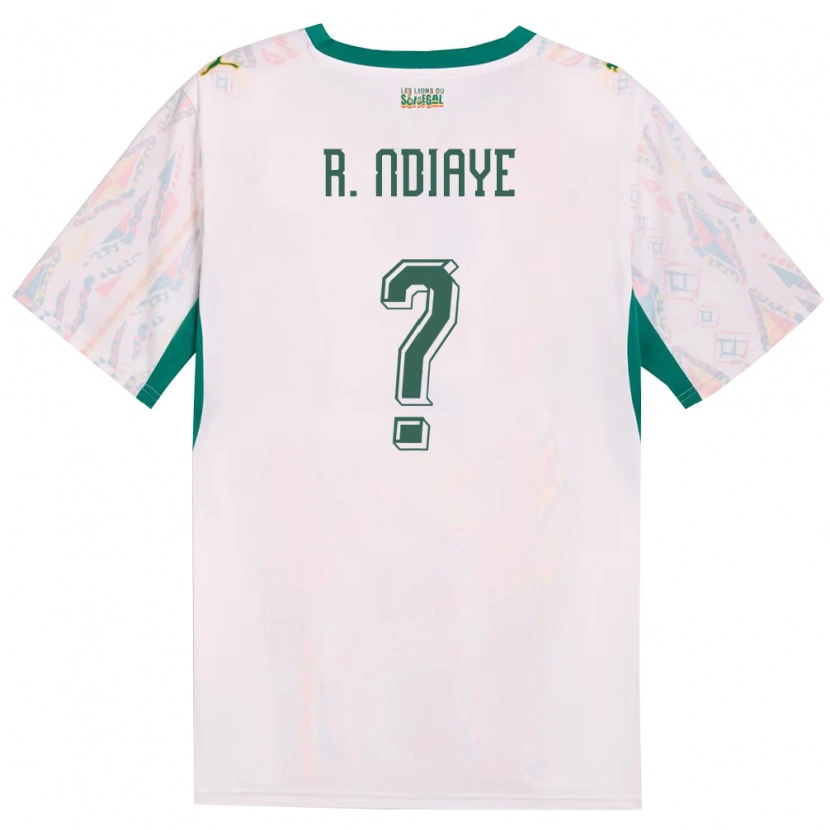 Danxen Men Senegal Rassoul Ndiaye #0 White Green Yellow Home Jersey 26-28 T-Shirt