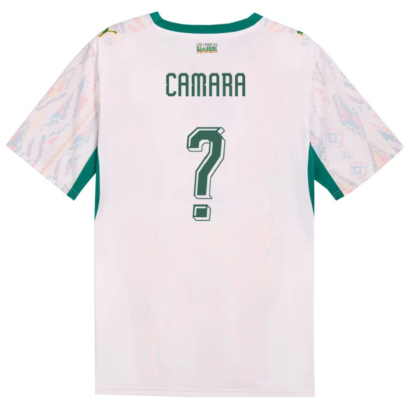 Danxen Men Senegal Famara Camara #0 White Green Yellow Home Jersey 26-28 T-Shirt