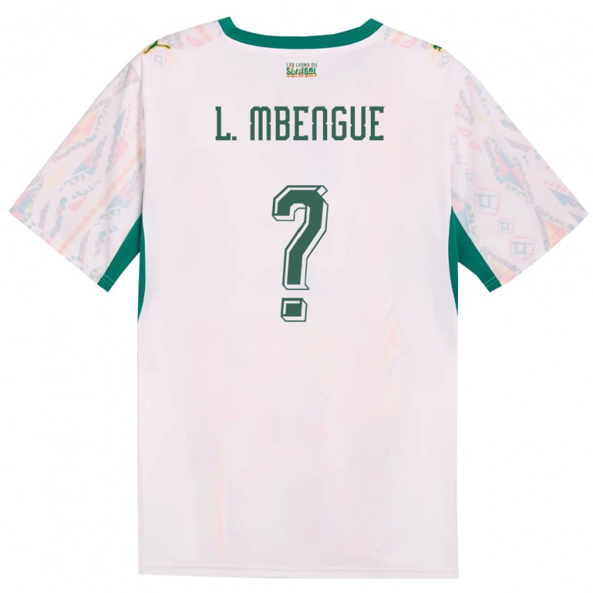 Danxen Men Senegal Lamine Mbengue #0 White Green Yellow Home Jersey 26-28 T-Shirt