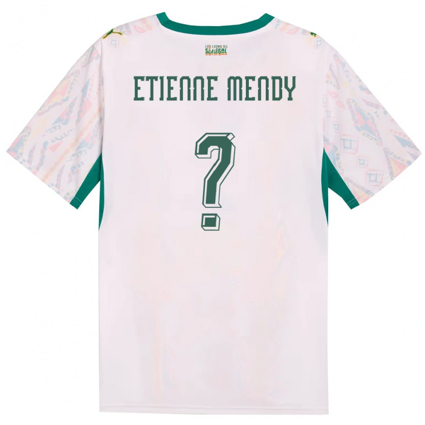 Danxen Men Senegal Etienne Mendy #0 White Green Yellow Home Jersey 26-28 T-Shirt