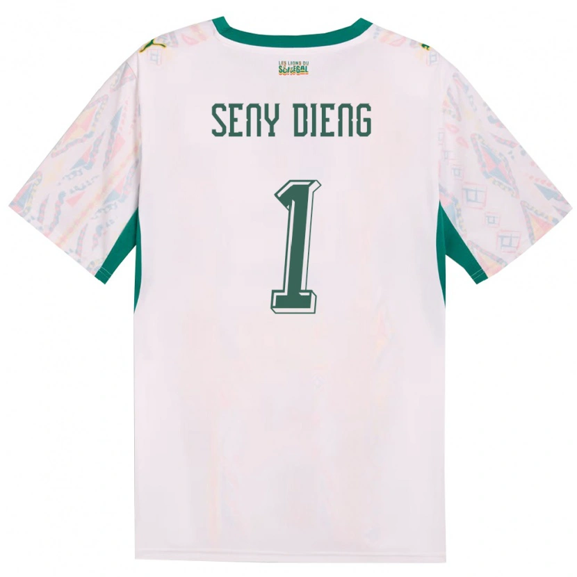 Danxen Men Senegal Seny Dieng #1 White Green Yellow Home Jersey 26-28 T-Shirt