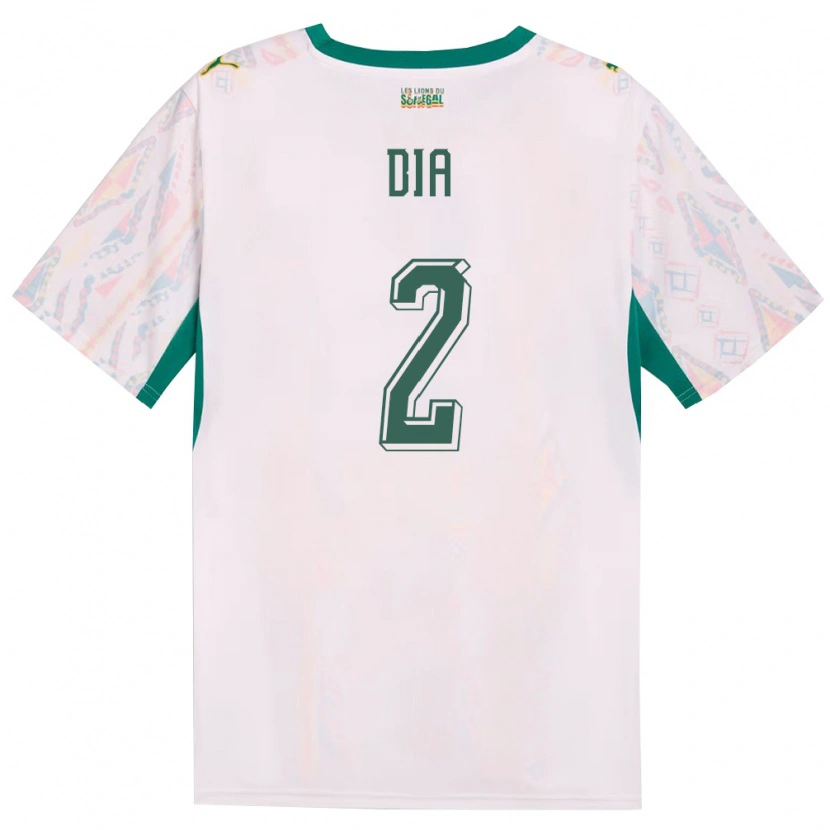 Danxen Men Senegal Taly Dia #2 White Green Yellow Home Jersey 26-28 T-Shirt
