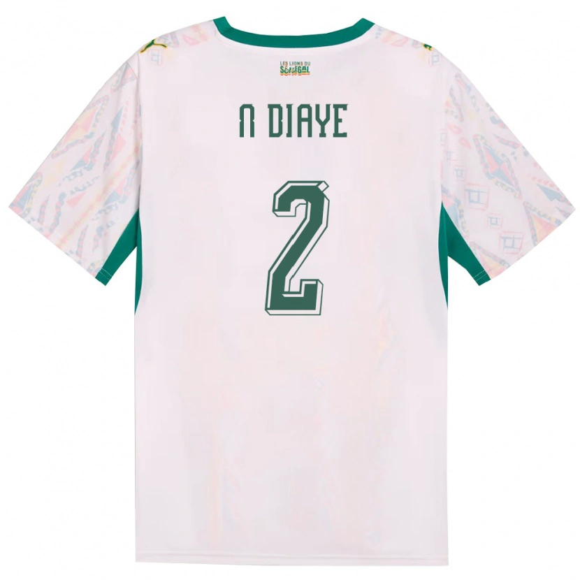 Danxen Men Senegal Moussa N Diaye #2 White Green Yellow Home Jersey 26-28 T-Shirt