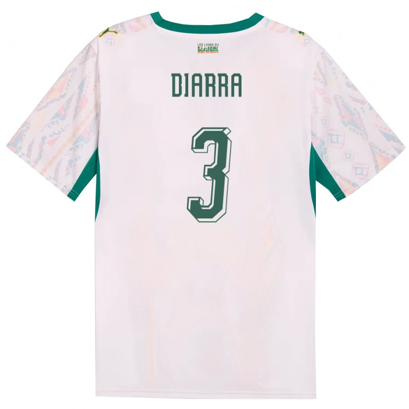 Danxen Men Senegal Djibril Diarra #3 White Green Yellow Home Jersey 26-28 T-Shirt
