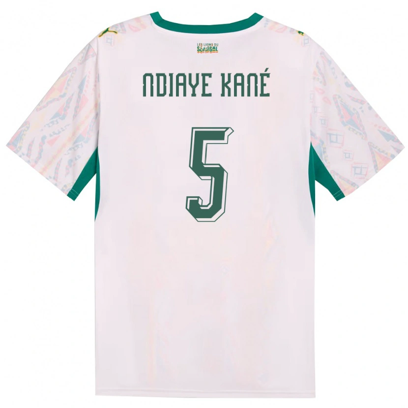 Danxen Men Senegal Ndeye Ndiaye Kane #5 White Green Yellow Home Jersey 26-28 T-Shirt