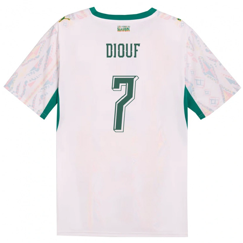 Danxen Men Senegal Oumar Diouf #7 White Green Yellow Home Jersey 26-28 T-Shirt