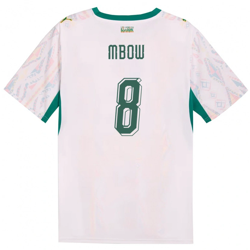 Danxen Men Senegal Mamadou Mbow #8 White Green Yellow Home Jersey 26-28 T-Shirt