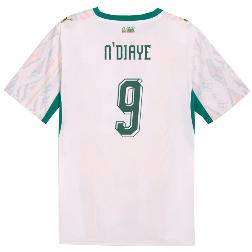 Danxen Men Senegal Dialy N Diaye #9 White Green Yellow Home Jersey 26-28 T-Shirt