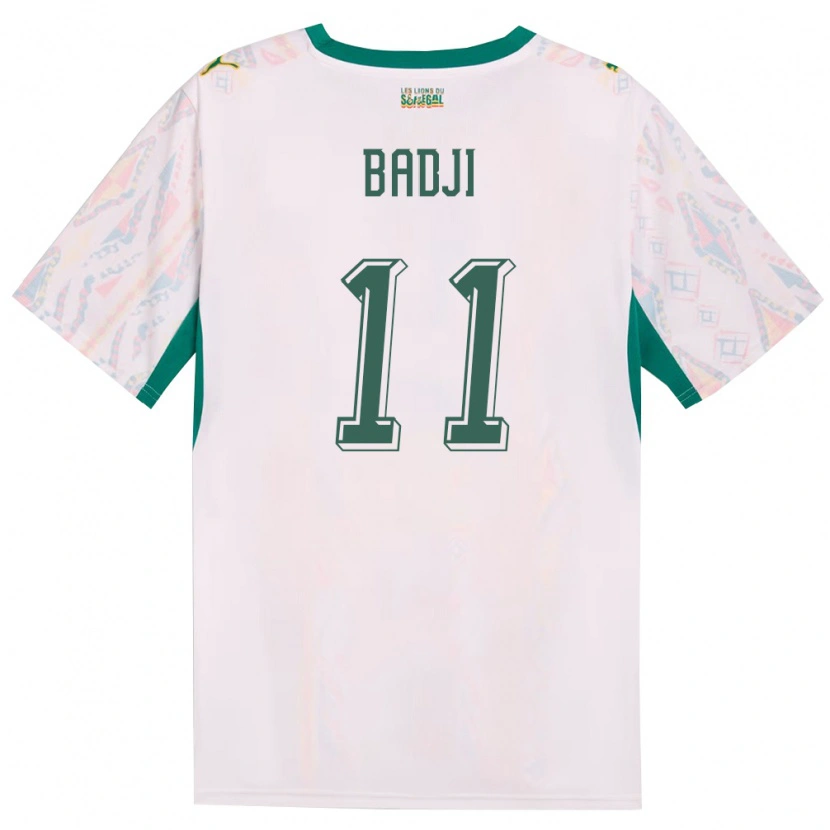 Danxen Men Senegal Amidou Badji #11 White Green Yellow Home Jersey 26-28 T-Shirt