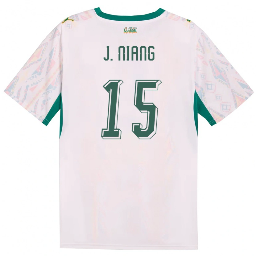 Danxen Men Senegal Jeanne Niang #15 White Green Yellow Home Jersey 26-28 T-Shirt