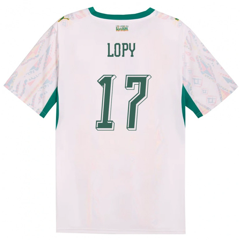 Danxen Men Senegal Dion Lopy #17 White Green Yellow Home Jersey 26-28 T-Shirt