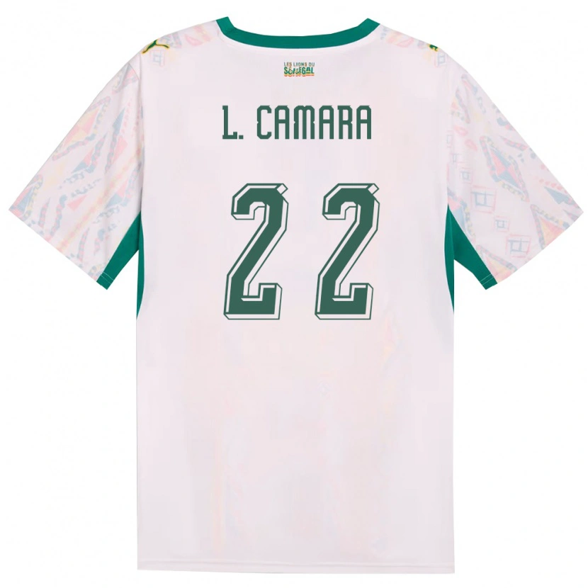 Danxen Men Senegal Mamadou Lamine Camara #22 White Green Yellow Home Jersey 26-28 T-Shirt