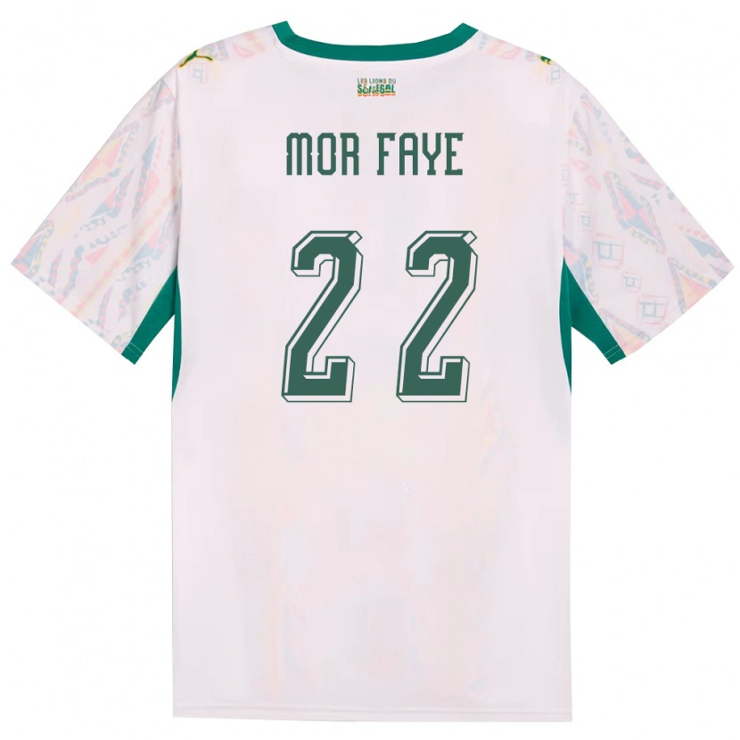 Danxen Men Senegal Mame Mor Faye #22 White Green Yellow Home Jersey 26-28 T-Shirt