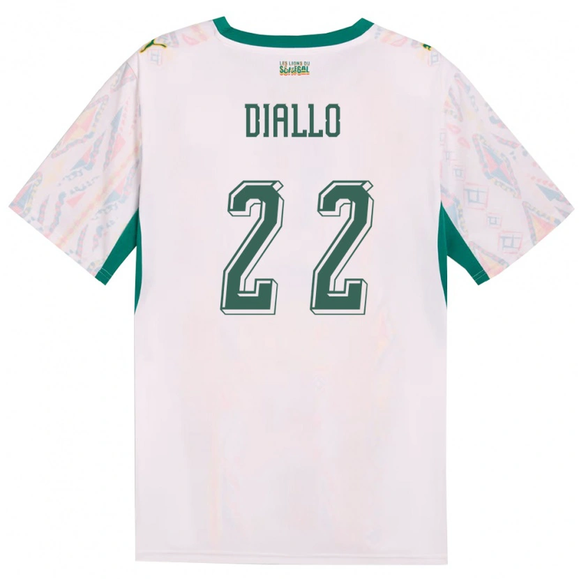 Danxen Men Senegal Abdou Diallo #22 White Green Yellow Home Jersey 26-28 T-Shirt