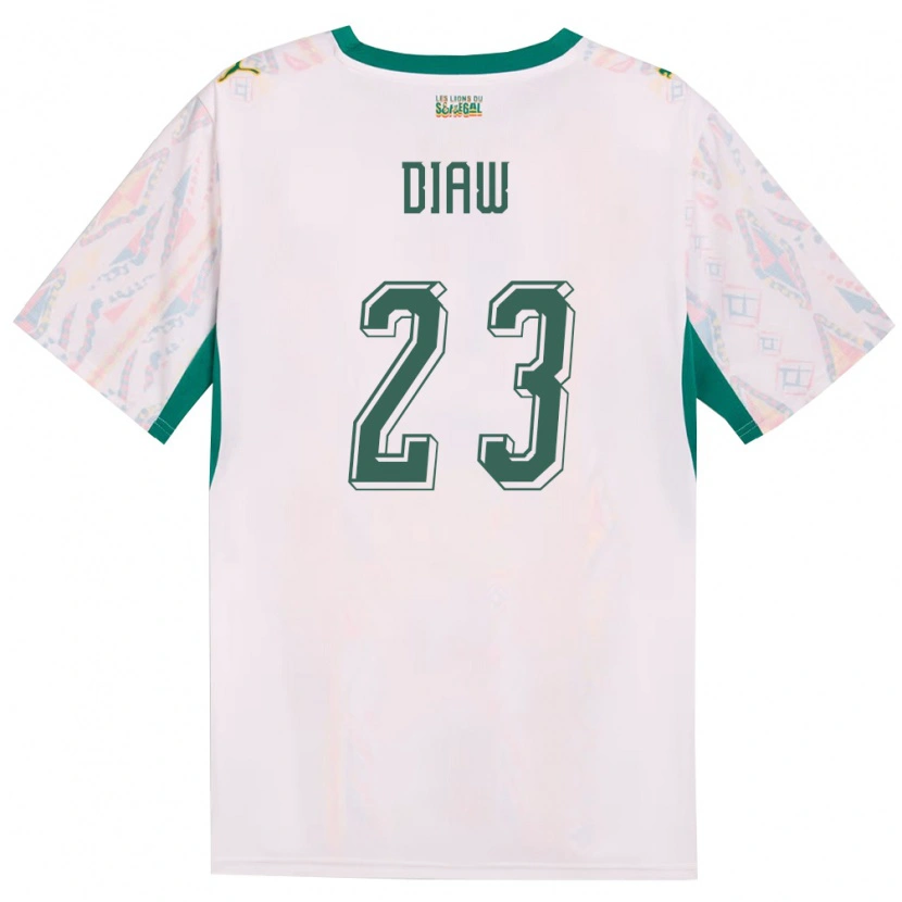 Danxen Men Senegal Mory Diaw #23 White Green Yellow Home Jersey 26-28 T-Shirt