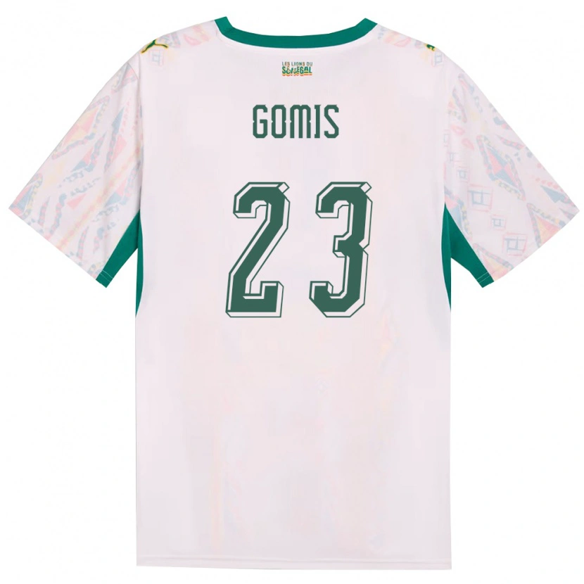 Danxen Men Senegal Alfred Gomis #23 White Green Yellow Home Jersey 26-28 T-Shirt