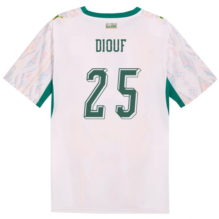 Danxen Men Senegal El Hadji Malick Diouf #25 White Green Yellow Home Jersey 26-28 T-Shirt