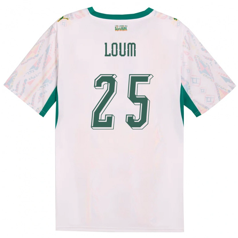 Danxen Men Senegal Mamadou Loum #25 White Green Yellow Home Jersey 26-28 T-Shirt
