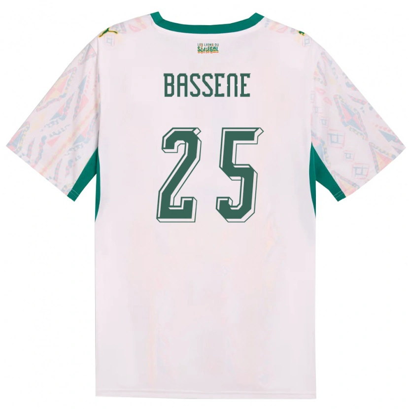 Danxen Men Senegal Pascaline Bassene #25 White Green Yellow Home Jersey 26-28 T-Shirt
