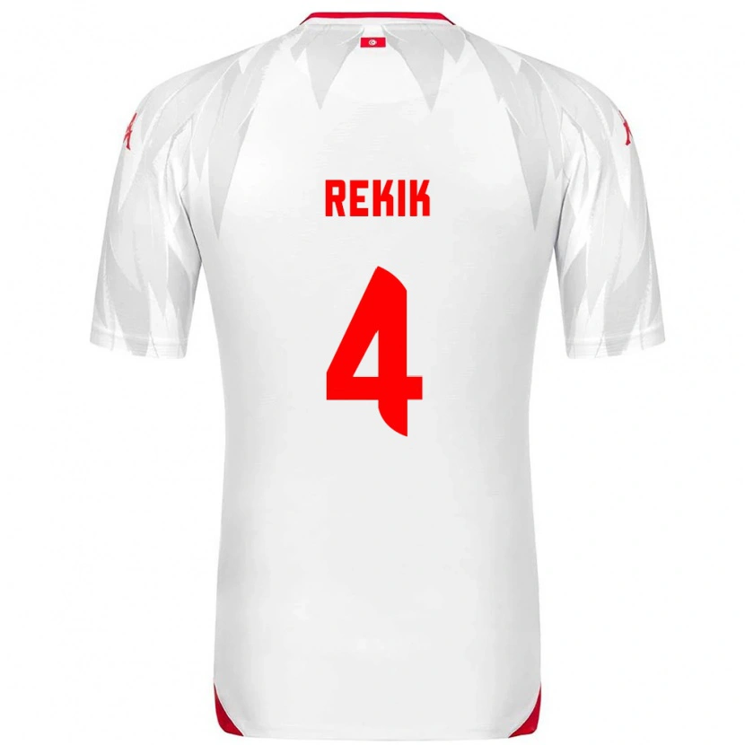 Danxen Men Tunisia Omar Rekik #4 White Red Home Jersey 26-28 T-Shirt