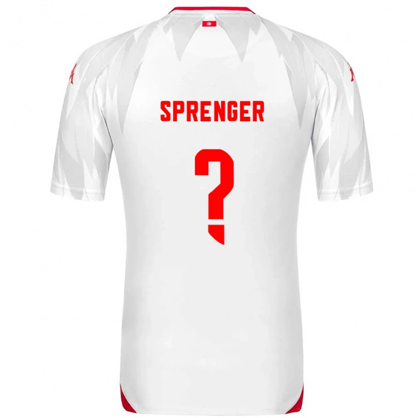 Danxen Men Tunisia Melvyn Sprenger #0 White Red Home Jersey 26-28 T-Shirt
