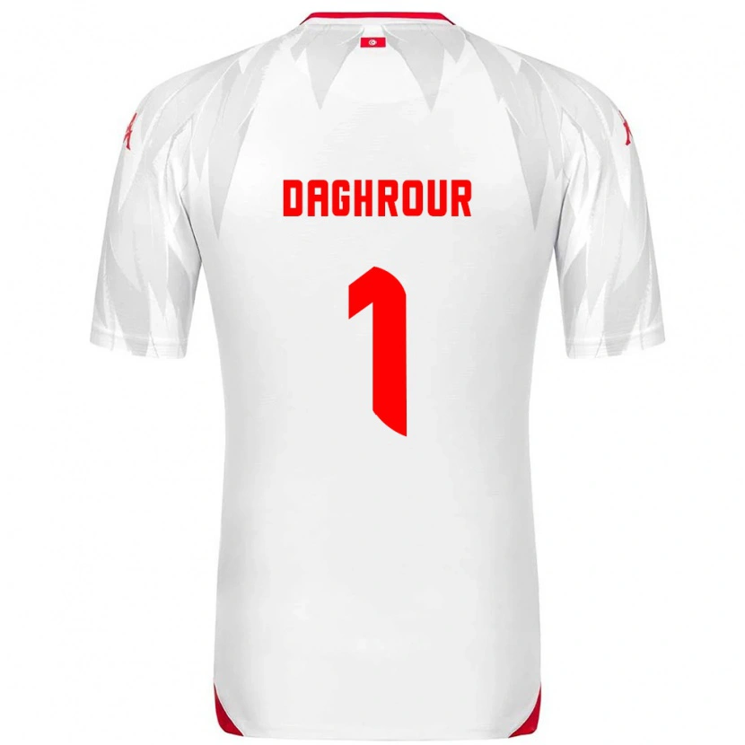 Danxen Men Tunisia Mohamed Daghrour #1 White Red Home Jersey 26-28 T-Shirt