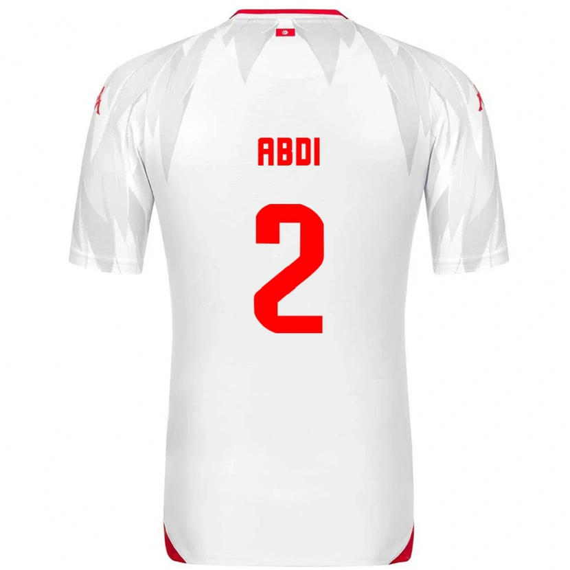 Danxen Men Tunisia Ali Abdi #2 White Red Home Jersey 26-28 T-Shirt