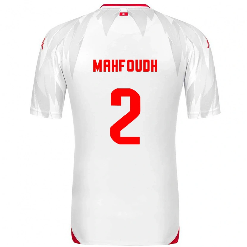 Danxen Men Tunisia Dhikra Mahfoudh #2 White Red Home Jersey 26-28 T-Shirt