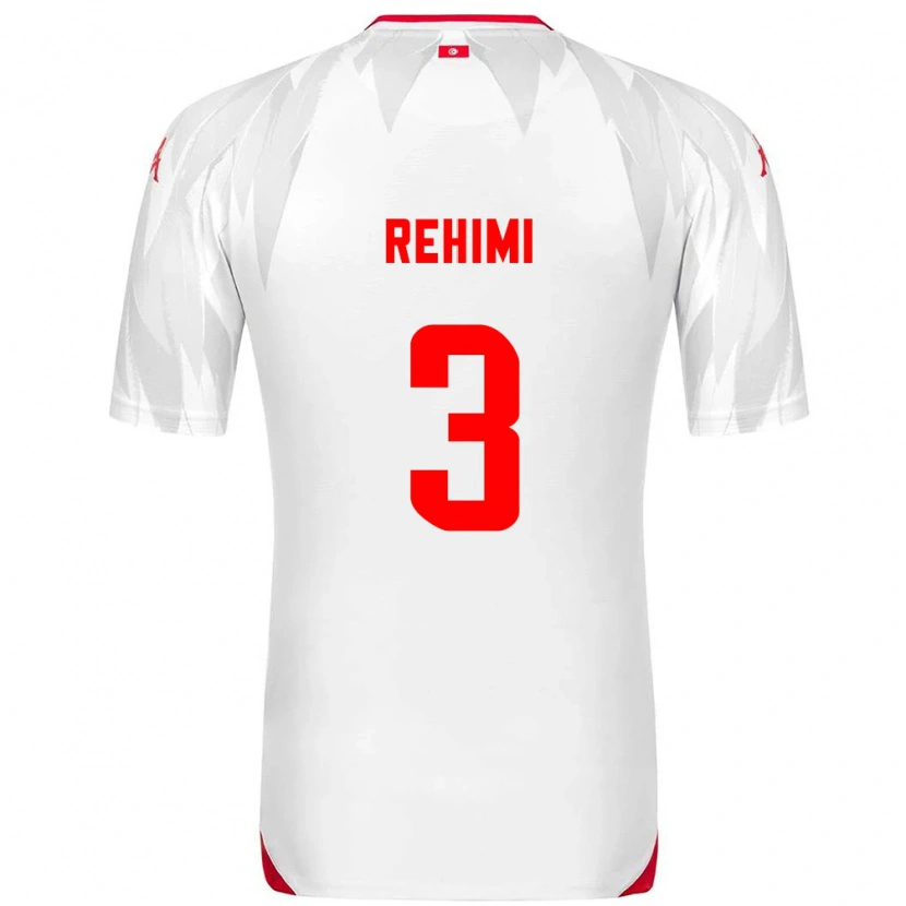 Danxen Men Tunisia Rayane Rehimi #3 White Red Home Jersey 26-28 T-Shirt