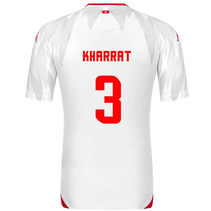 Danxen Men Tunisia Youssef Kharrat #3 White Red Home Jersey 26-28 T-Shirt