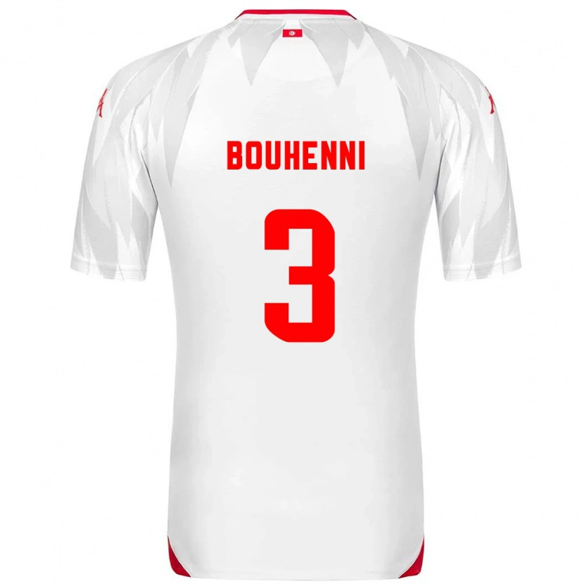 Danxen Men Tunisia Rayen Bouhenni #3 White Red Home Jersey 26-28 T-Shirt