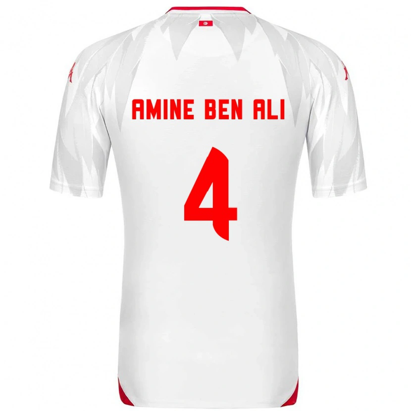 Danxen Men Tunisia Mohamed Amine Ben Ali #4 White Red Home Jersey 26-28 T-Shirt