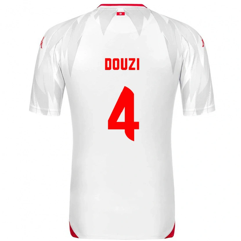 Danxen Men Tunisia Youssef Douzi #4 White Red Home Jersey 26-28 T-Shirt