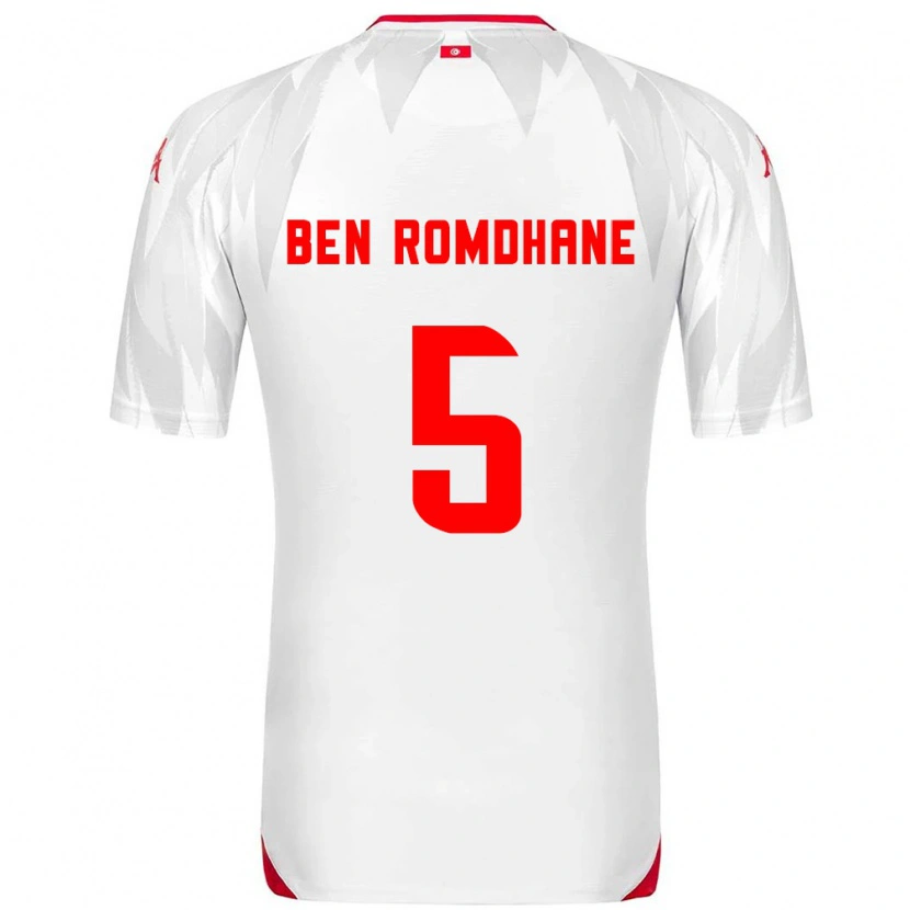 Danxen Men Tunisia Mohamed Ali Ben Romdhane #5 White Red Home Jersey 26-28 T-Shirt