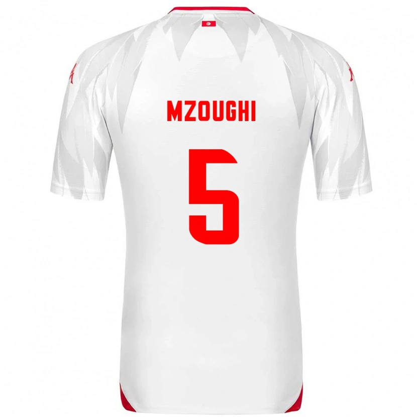 Danxen Men Tunisia Iskander Mzoughi #5 White Red Home Jersey 26-28 T-Shirt