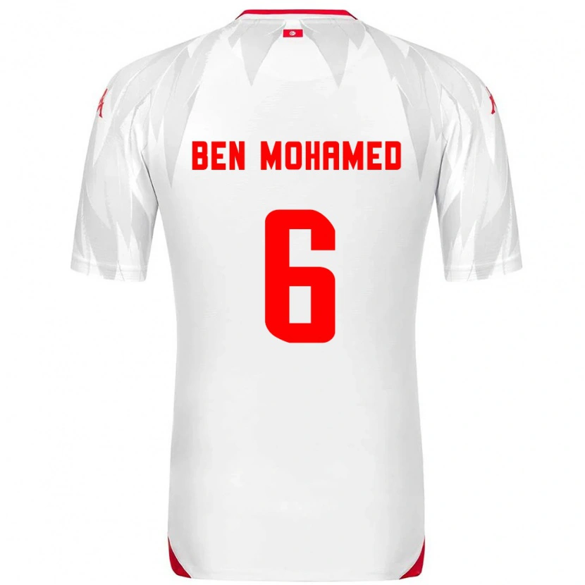 Danxen Men Tunisia Amir Ben Mohamed #6 White Red Home Jersey 26-28 T-Shirt